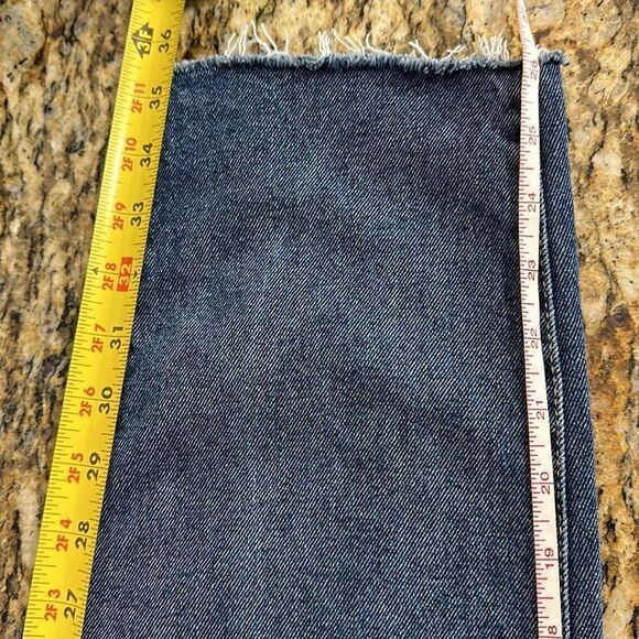 Knox Rose Blue Cotton Mid-Rise Straight Leg Raw Hem Embroidered Jeans Size 8 - Picture 8 of 9